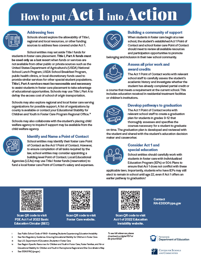 screenshot of Foster Care educator flyer